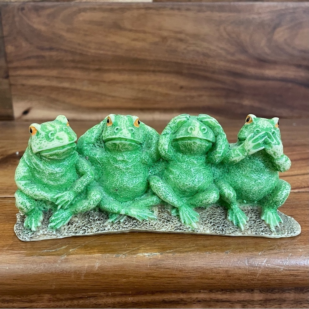 Vintage Frogs Figurine See No Evil, Hear No Evil, Speak No Evil Confucius Decor - Picture 4 of 9
